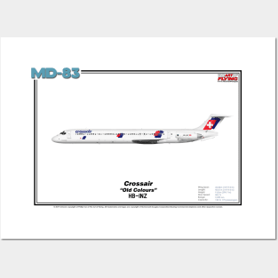 McDonnell Douglas MD-83 - Crossair "Old Colours" (Art Print) Posters and Art